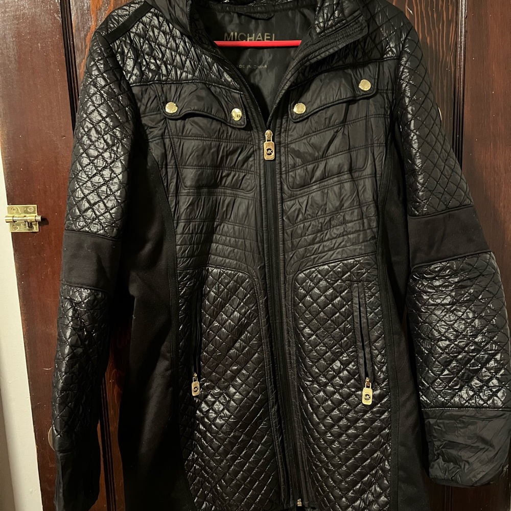 Michael Kors Black Quilted Leather Jacket